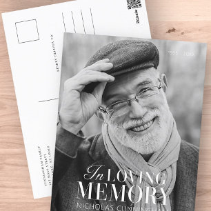 In Liebe Erinnerung Moderne Elegante Foto-Gedenkst Postkarte