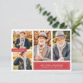 In Liebe Erinnerung Moderne Farbe Vier Fotos Dankeskarte (Stehend Vorderseite)