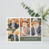 In Liebe Erinnerung Moderne Farbe Vier Fotos Dankeskarte (Stehend Vorderseite)