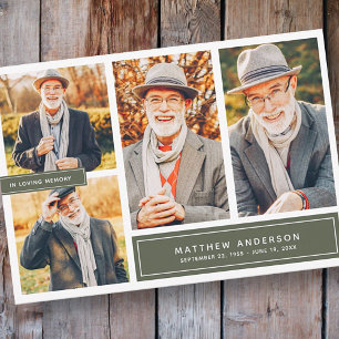 In Liebe Erinnerung Moderne Farbe Vier Fotos Dankeskarte