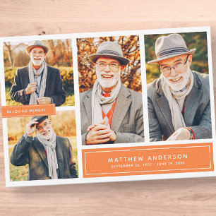 In Liebe Erinnerung Moderne Farbe Vier Fotos Dankeskarte