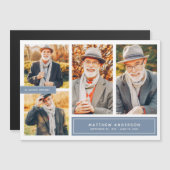 In Liebe Erinnerung Moderne Farbe Vier Fotos Magnetkarte (Vorne/Hinten)