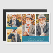 In Liebe Erinnerung Moderne Farbe Vier Fotos Magnetkarte (Vorne/Hinten)