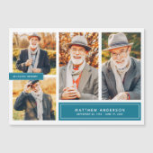 In Liebe Erinnerung Moderne Farbe Vier Fotos Magnetkarte (Vorderseite)