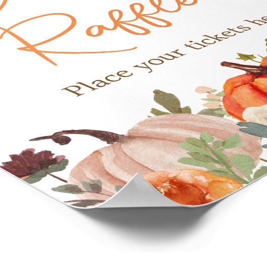 In Liebe fallen florale Pumpkin Windel Windelwüste Poster (Ecke)