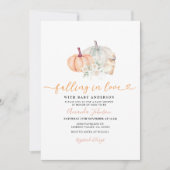 In Liebe fallen rustikale Kürbis fallen Kinderdusc Einladung (Vorderseite)