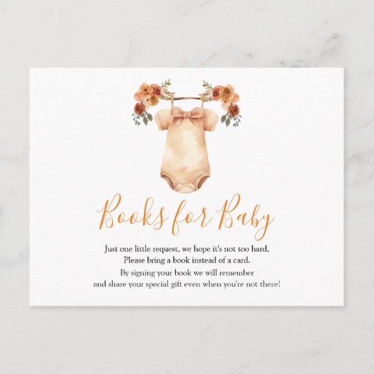 In Liebe florale Babyduschbücher für Kinder fallen Postkarte (Vorderseite)