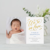 In Liebe Foil Baby Birth Ankündigung (Stehend vorne)