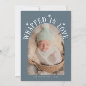 In Liebe geschnappt Slate Foto Birth Ankündigung (Vorderseite)