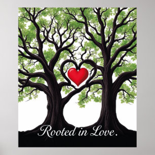 In Liebe gewurzelt Herzbaum Symbolische Kunst Poster