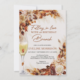 In Liebe mit 40 Geburtstags Brunch und Bubbly Einladung