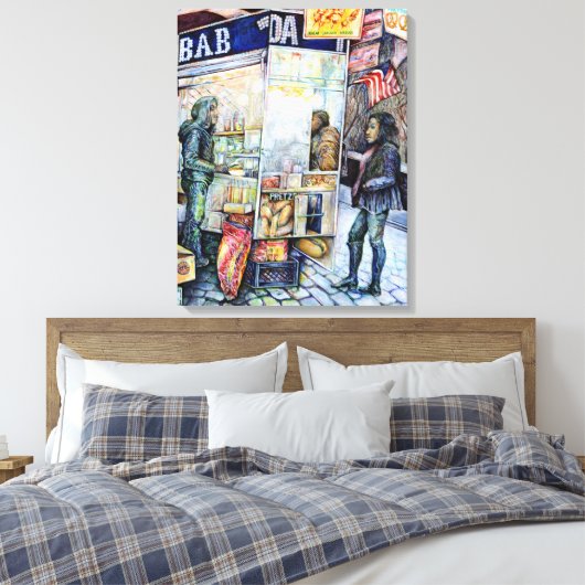 In Liebe mit Ärger und in Schwierigkeiten mit der Leinwanddruck (Insitu (Schlafzimmer))