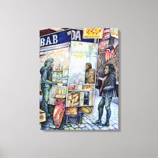 In Liebe mit Ärger und in Schwierigkeiten mit der Leinwanddruck (Vorderseite)