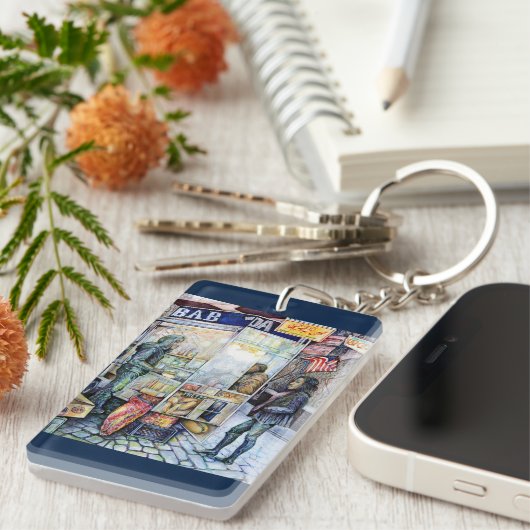 In Liebe mit Ärger und in Schwierigkeiten mit der Schlüsselanhänger (Vorderseite rechts)