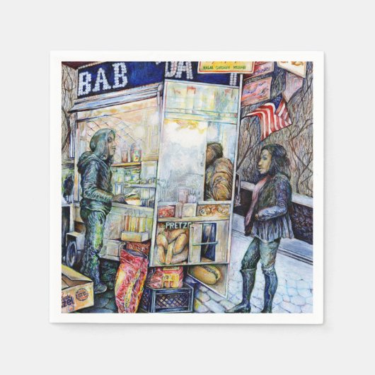 In Liebe mit Ärger und in Schwierigkeiten mit der  Serviette (Vorderseite)