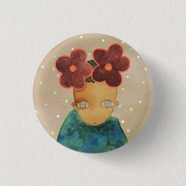 In Liebe mit Blume Button