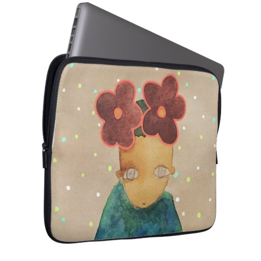 In Liebe mit Blume Laptopschutzhülle (Vorne Rechts)