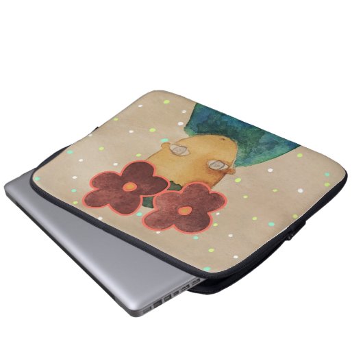 In Liebe mit Blume Laptopschutzhülle (Vorne Knopf)