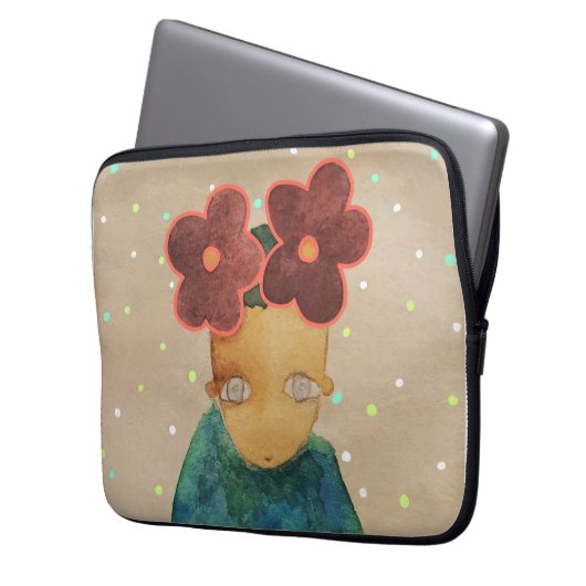 In Liebe mit Blume Laptopschutzhülle (Vorderseite Links)