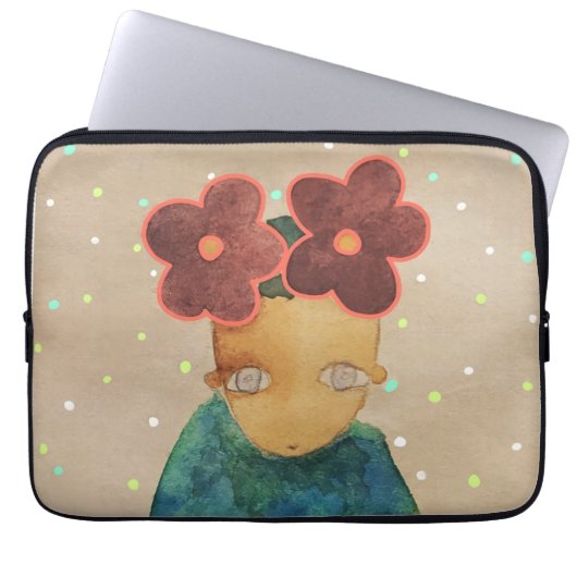 In Liebe mit Blume Laptopschutzhülle (Vorderseite)