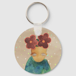 In Liebe mit Blume Schlüsselanhänger