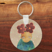 In Liebe mit Blume Schlüsselanhänger (Vorderseite)