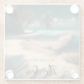 In Liebe mit dem Meer | Tropische Kunst Glasuntersetzer (Rückseite)