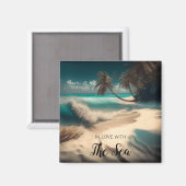 In Liebe mit dem Meer | Tropische Kunst Magnet (Vorderseite/Rückseite)
