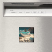 In Liebe mit dem Meer | Tropische Kunst Magnet (In Situ (Geschirrspüler))