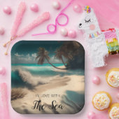 In Liebe mit dem Meer | Tropische Kunst Pappteller (Party)