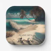 In Liebe mit dem Meer | Tropische Kunst Pappteller (Vorderseite)