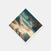 In Liebe mit dem Meer | Tropische Kunst Serviette (Ecke)