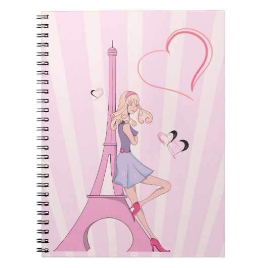 In Liebe mit dem Pariser Notebook Notizblock (Vorderseite)