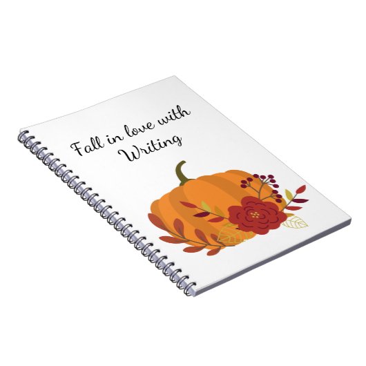 In Liebe mit dem Schreiben von Kürbis mit Blume Notizblock (Rechte Seite)