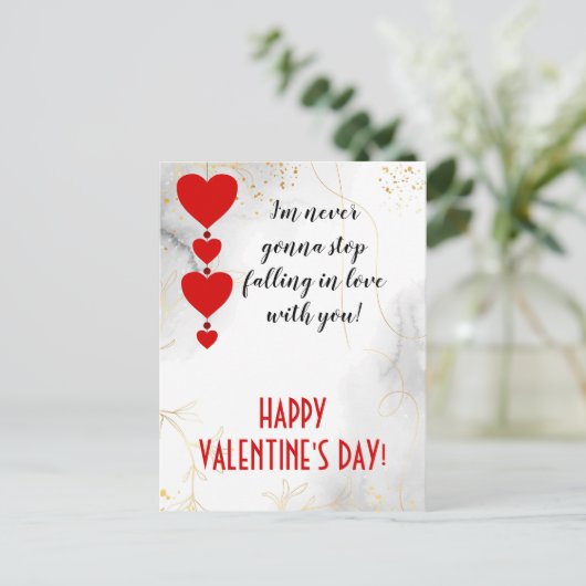 In Liebe mit dir fallen, Valentine Holiday Postkarte (Stehend Vorderseite)