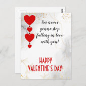 In Liebe mit dir fallen, Valentine Holiday Postkarte (Vorne/Hinten)