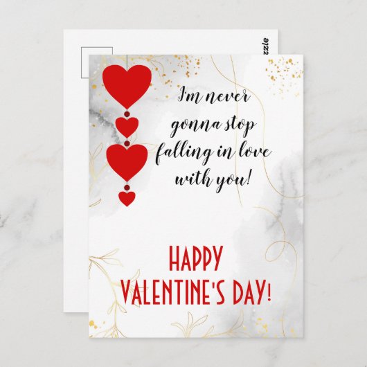 In Liebe mit dir fallen, Valentine Holiday Postkarte (Vorne/Hinten)