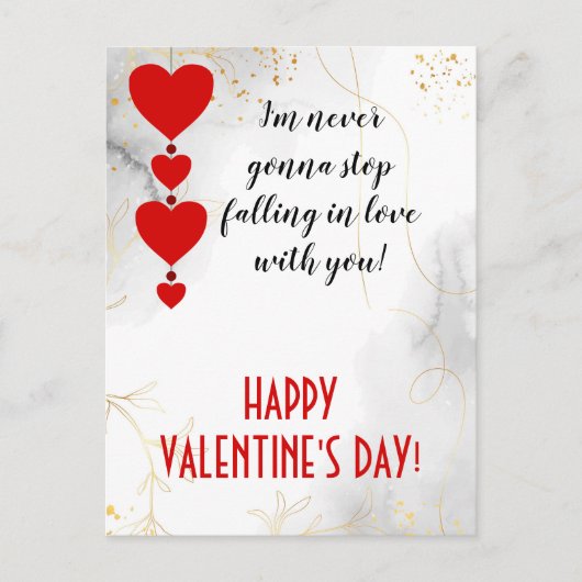 In Liebe mit dir fallen, Valentine Holiday Postkarte (Vorderseite)