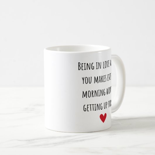 In Liebe mit dir Jubiläumsgeschenk Kaffeetasse (VorderseiteRechts)