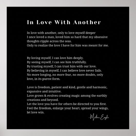 In Liebe mit einer anderen Liebe Poster Wand Kunst (Vorne)