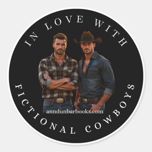 In Liebe mit fiktiven Cowboys Aufkleber (Vorderseite)