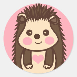In Liebe mit Igeln Niedlich Hedgie Runder Aufkleber
