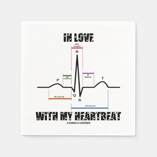 In Liebe mit meinem Herzrhythmus EKG Serviette (Vorderseite)