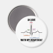 In Liebe mit meinem Herzschlag (Elektrokardiogramm Magnet (Vorderseite/Rückseite)