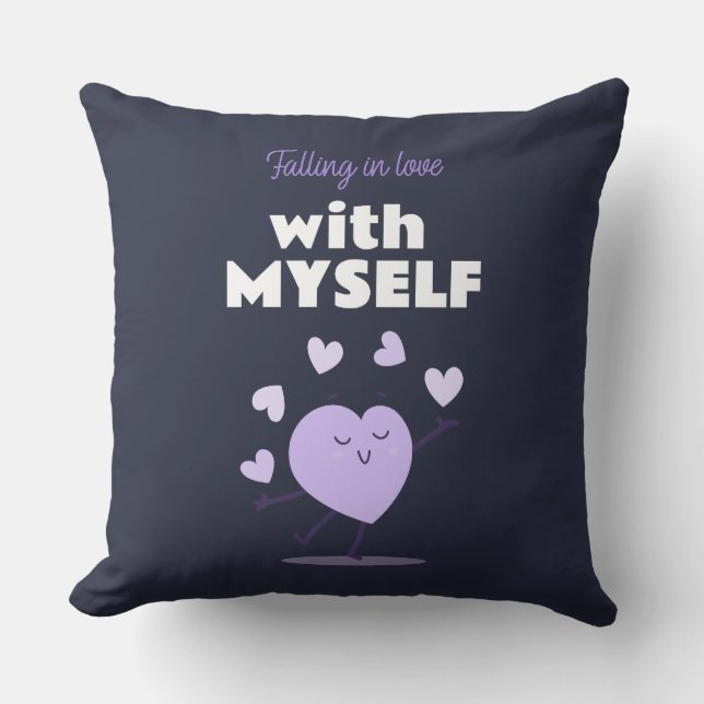 In Liebe mit meiner Selbst-Liebe fallen Kissen (Vorderseite)