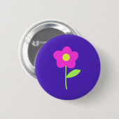 In Liebe mit rosa Blume Button (Vorne & Hinten)