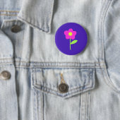 In Liebe mit rosa Blume Button (Beispiel)