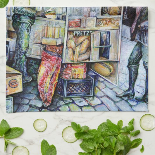 in Liebe mit Schwierigkeiten und in Schwierigkeite Geschirrtuch (Gefaltet)