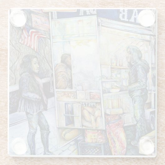 in Liebe mit Schwierigkeiten und in Schwierigkeite Glasuntersetzer (Rückseite)