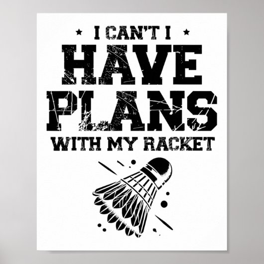 In Liebe mit Shuttle Badminton Player Shuttle Rack Poster (Vorne)